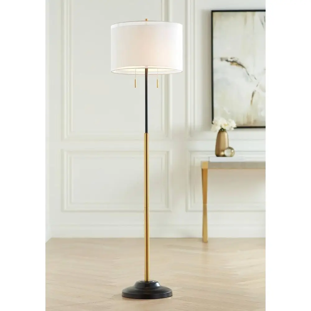 Elegant 65.5 Tall Brass Black Metal Double Layer Drum Shade Standing Lamp for Living Room and Bedroom Decor
Elegant 65.5 Tall Brass Black Metal Double Layer Drum Shade Standing Lamp for Living Room and Bedroom Decor