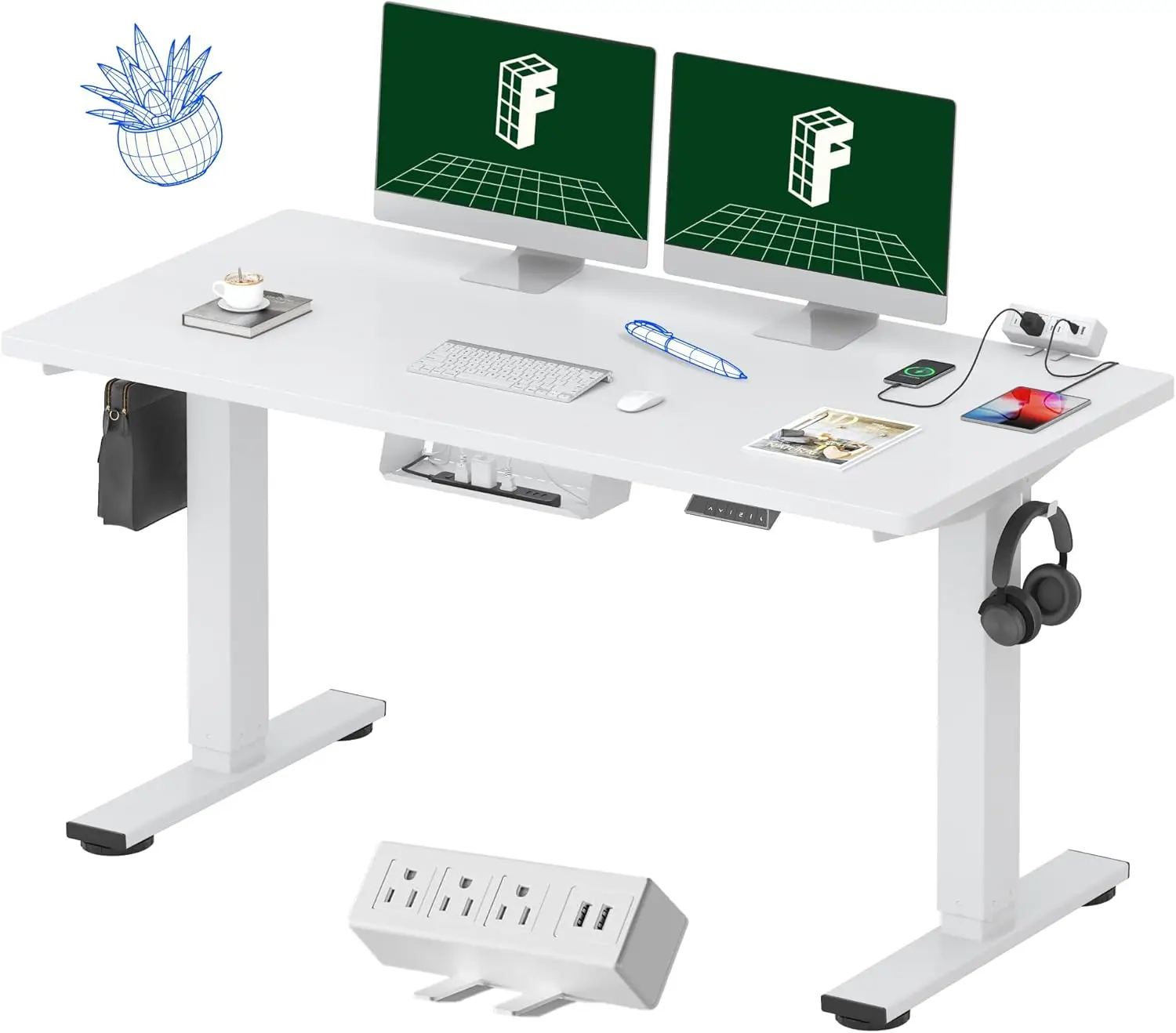 FLEXISPOT EN2 Whole-Piece Standing Desk with Clamp Power Strip, 55 x 28 Electric Stand Up Height Adjustable Desk with Cable Mana
FLEXISPOT EN2 Whole-Piece Standing Desk with Clamp Power Strip, 55 x 28 Electric Stand Up Height Adjustable Desk with Cable Mana