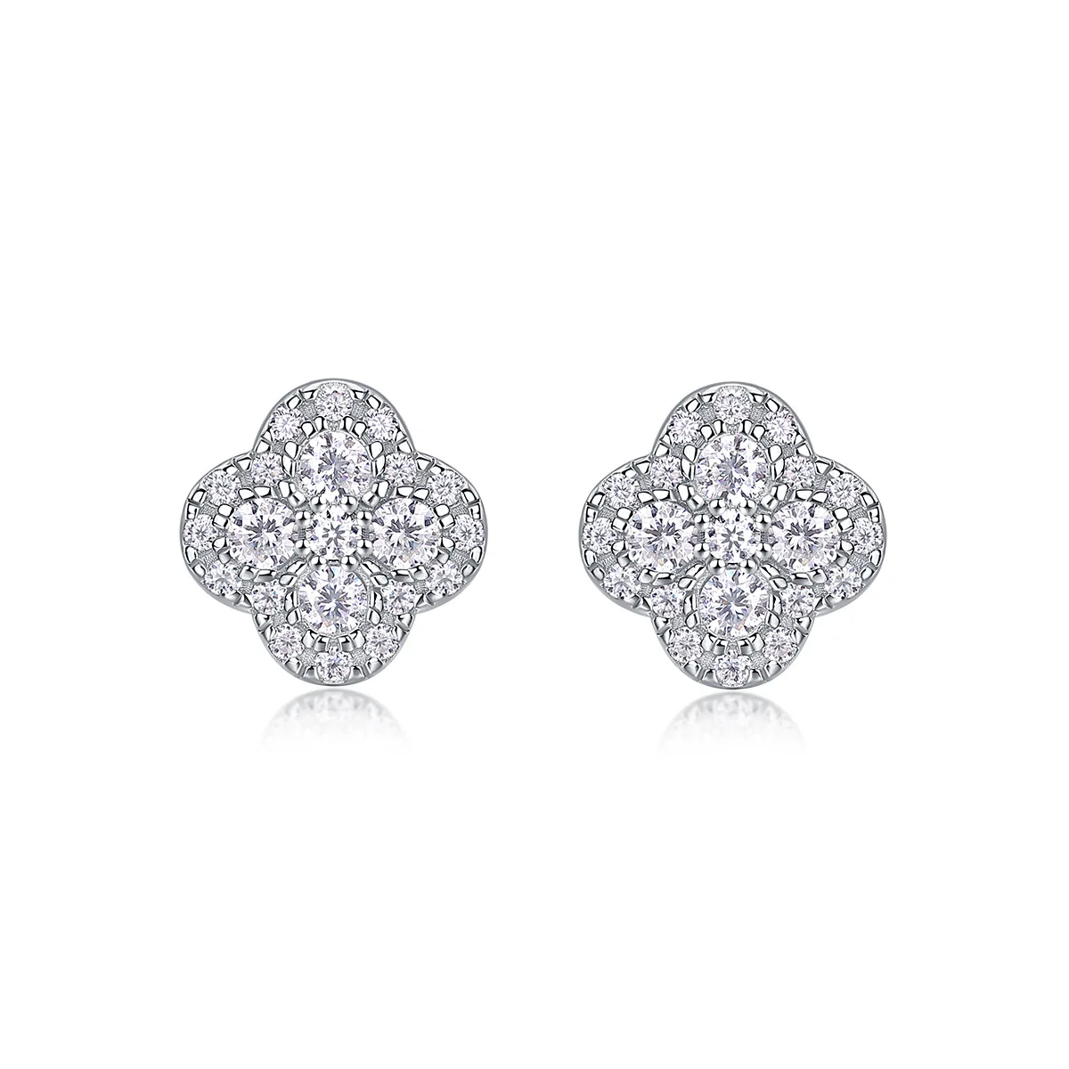 Ts 925 Sterling Silver Round Moissanite Stud Earrings for Women Lucky Four-Leaf Clover Stud Earrings 18K White Gold Plated
Ts 925 Sterling Silver Round Moissanite Stud Earrings for Women Lucky Four-Leaf Clover Stud Earrings 18K White Gold Plated