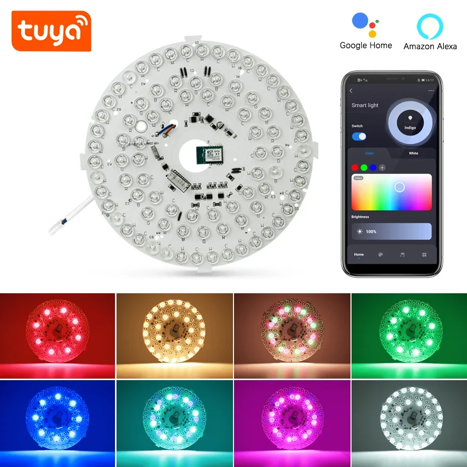 220V 40W Smart Ceiling Lamp Module RGB Dimming Work with Alexa Google Tuya Smart WiFi Control DIY Ceiling Light for Room Decor
220V 40W Smart Ceiling Lamp Module RGB Dimming Work with Alexa Google Tuya Smart WiFi Control DIY Ceiling Light for Room Decor