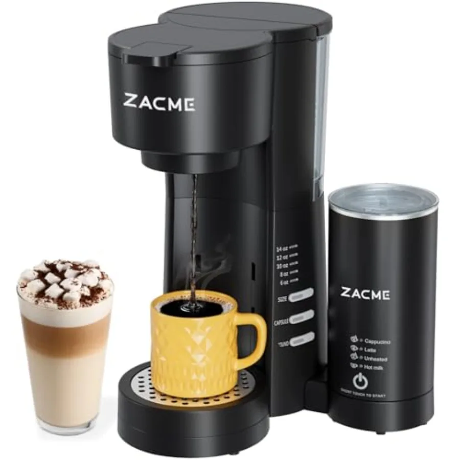 Single Serve Coffee Maker with Milk Frother for Home Use Stainless Steel Design Black Color Adjustable Brew Strength Quick Brew
Single Serve Coffee Maker with Milk Frother for Home Use Stainless Steel Design Black Color Adjustable Brew Strength Quick Brew