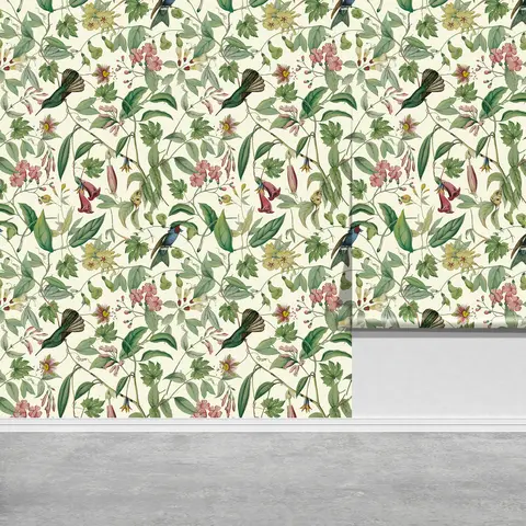 Modern Leaf Floral Wallpaper Self Adhesive PVC Furniture Cabinet Stickers Waterproof Removable Wall Paper Room Home Decoration