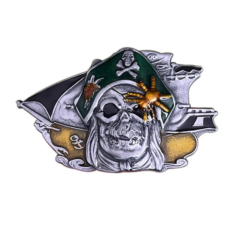 Zinc alloy pirate captain skull cap buckle in western style
Zinc alloy pirate captain skull cap buckle in western style