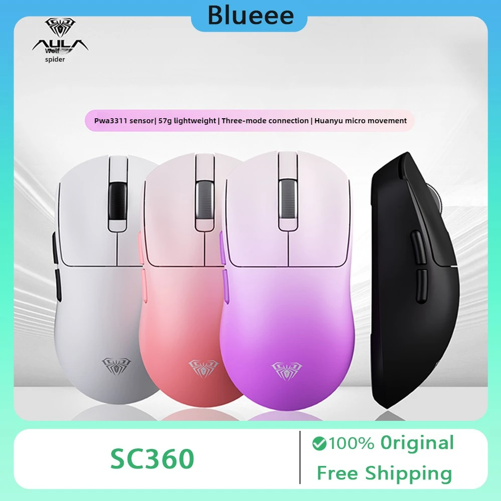 Игровая мышь AULA SC360, беспроводная Bluetooth Tri Mode PWA3311, 1 кГц, аксессуары для киберспорта, офиса, геймера, подарок
Игровая мышь AULA SC360, беспроводная Bluetooth Tri Mode PWA3311, 1 кГц, аксессуары для киберспорта, офиса, геймера, подарок