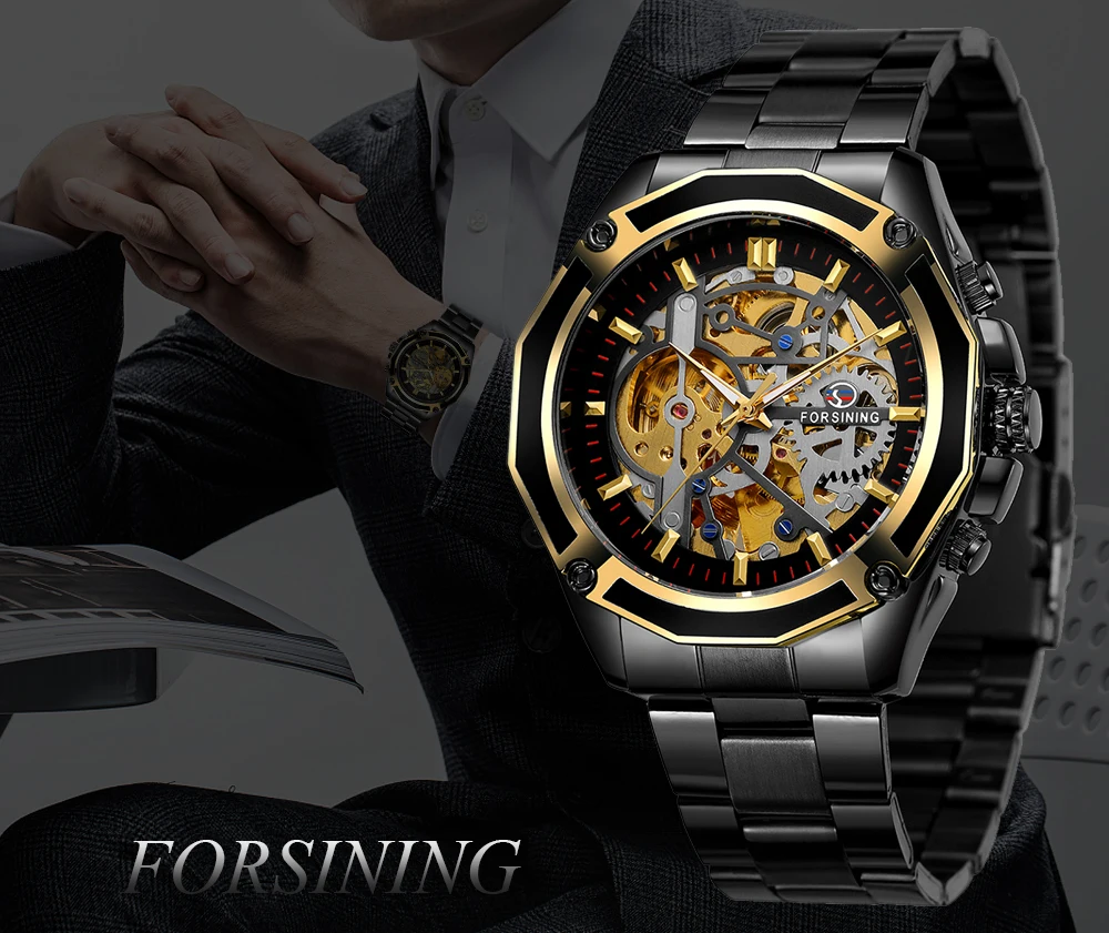 Fashion Forsining Top Brand Men Watch Casual Hollow Mechanical Automatic Clock Waterproof Sports Full Steel Business Man Watch
Fashion Forsining Top Brand Men Watch Casual Hollow Mechanical Automatic Clock Waterproof Sports Full Steel Business Man Watch