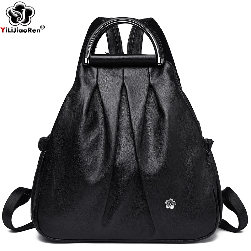Fashion Daypack Ladies Shoulder Bags Designer Soft Leather Backpack Women Large Capacity Bagpack for Girls Elegant School Bag
Fashion Daypack Ladies Shoulder Bags Designer Soft Leather Backpack Women Large Capacity Bagpack for Girls Elegant School Bag