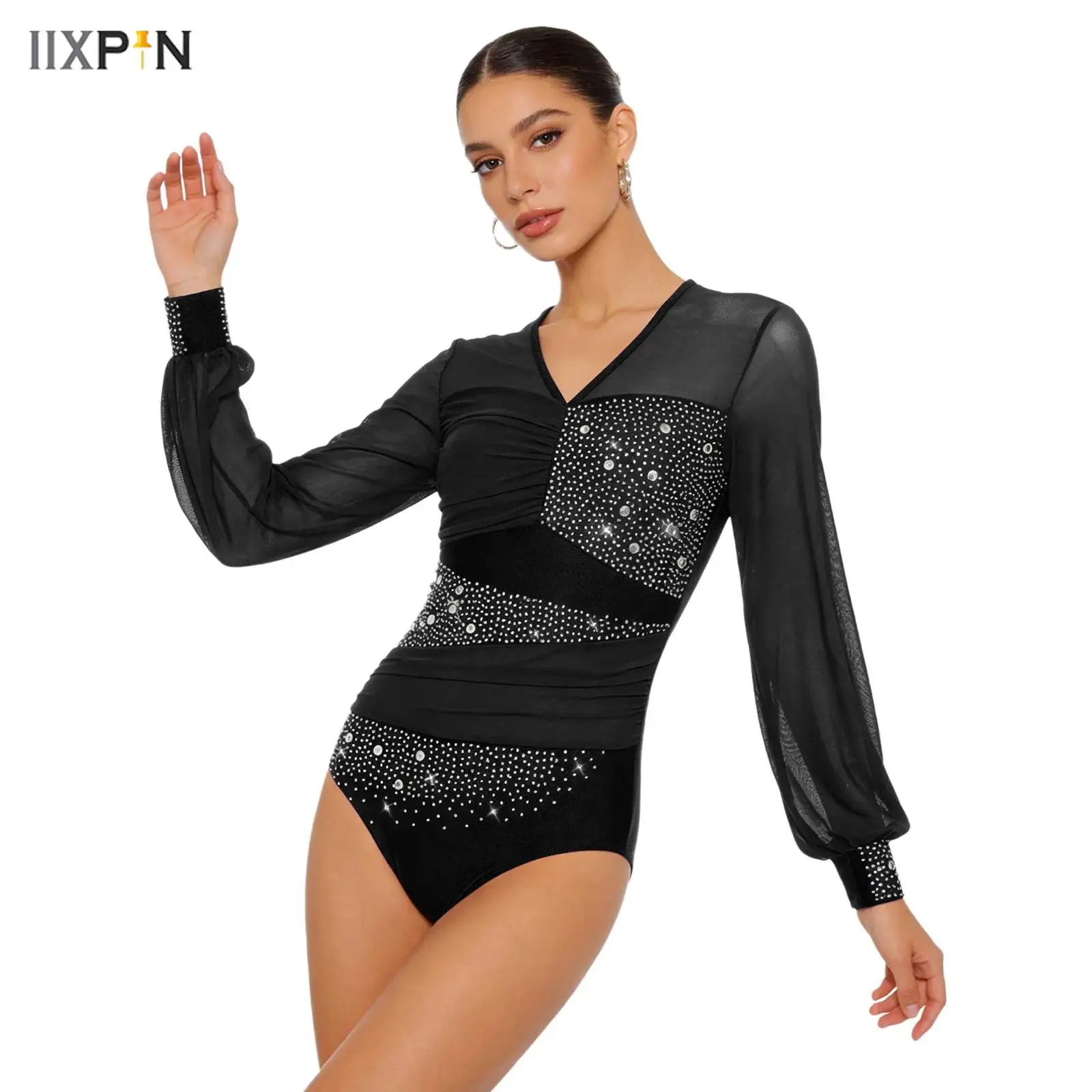 Women Figure Skating Tango Latin Leotard Jumpsuit Long Sleeve Rhinestone Gymnastics Artistic Ballet Jersey Competition Dancewear
Women Figure Skating Tango Latin Leotard Jumpsuit Long Sleeve Rhinestone Gymnastics Artistic Ballet Jersey Competition Dancewear