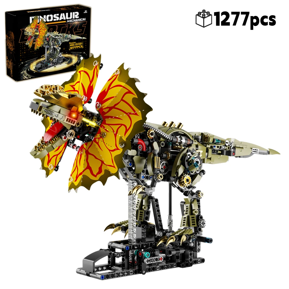 1277pcs Mechanical Dilophosaurus Building Blocks Kit with LED Light and Linkage Jurassic Animal Model Christmas Birthday Gifts
1277pcs Mechanical Dilophosaurus Building Blocks Kit with LED Light and Linkage Jurassic Animal Model Christmas Birthday Gifts