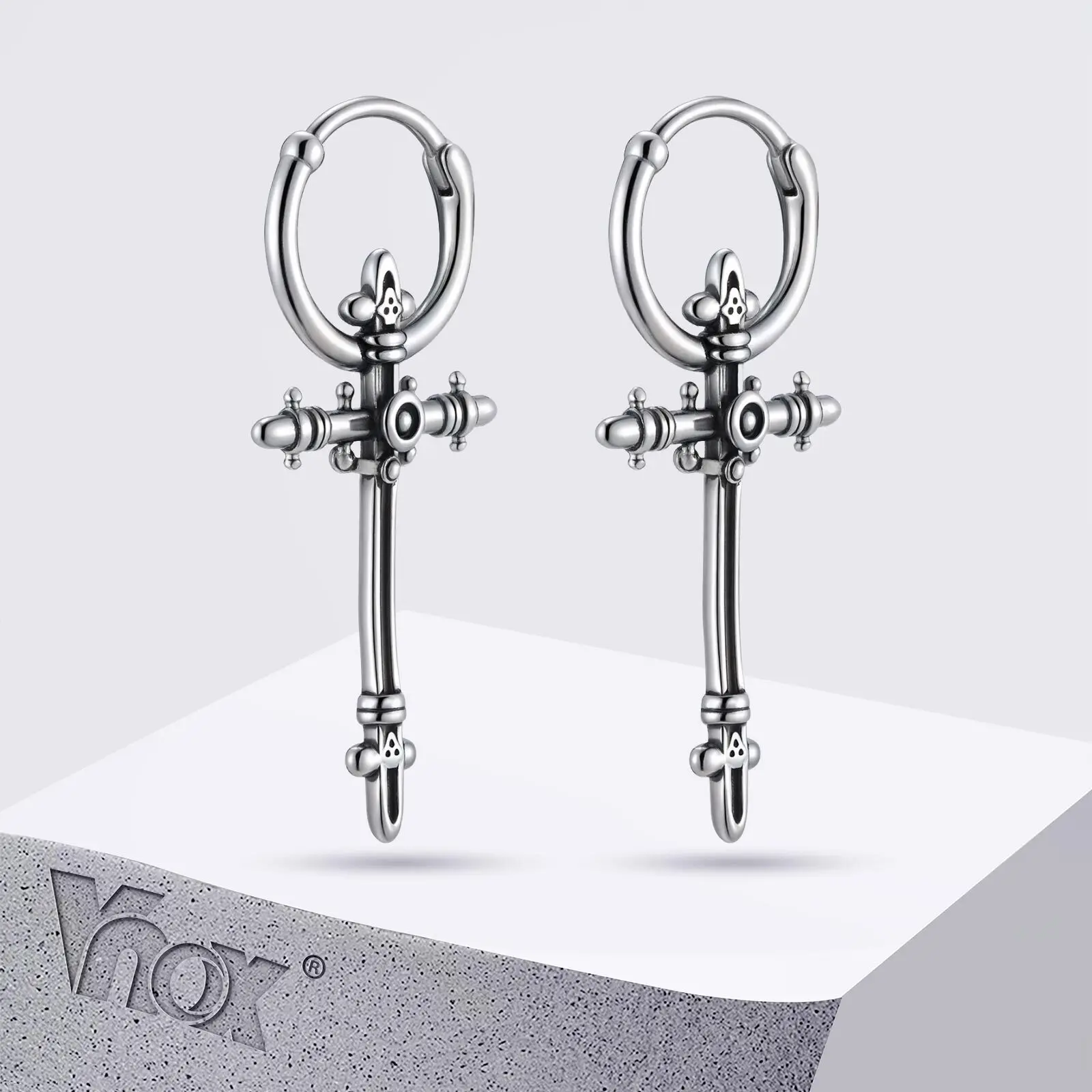 Vnox Stainless Steel Geometric Cross Earrings for Women Men, Gothic Punk Huggie Hoop Jewelry Gifts, Fashion Dangle Earrings
Vnox Stainless Steel Geometric Cross Earrings for Women Men, Gothic Punk Huggie Hoop Jewelry Gifts, Fashion Dangle Earrings