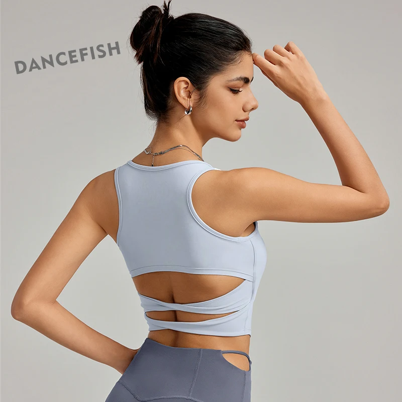 DANCEFISH Sexy Waist Sports Vest Outer Wear with Chest Pad Not Running Cup Sports Fitness Top Slim Yoga Bra
DANCEFISH Sexy Waist Sports Vest Outer Wear with Chest Pad Not Running Cup Sports Fitness Top Slim Yoga Bra