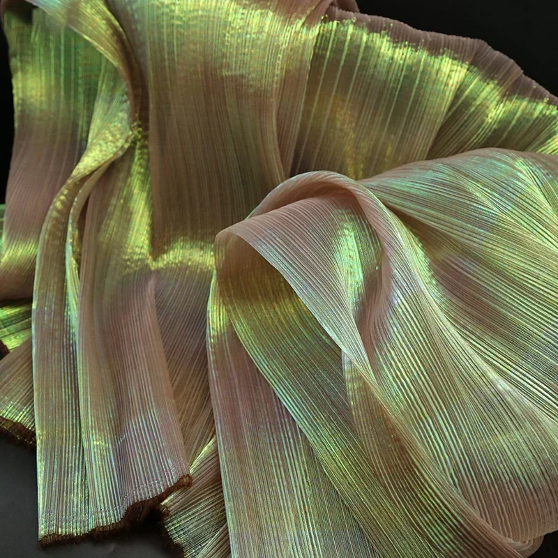 Gradient Pleated Organza Fabric Soft Yarn Mermaid Texture for Stage Costume Wedding Backdrop DIY Sewing Designer Material Decor
Gradient Pleated Organza Fabric Soft Yarn Mermaid Texture for Stage Costume Wedding Backdrop DIY Sewing Designer Material Decor