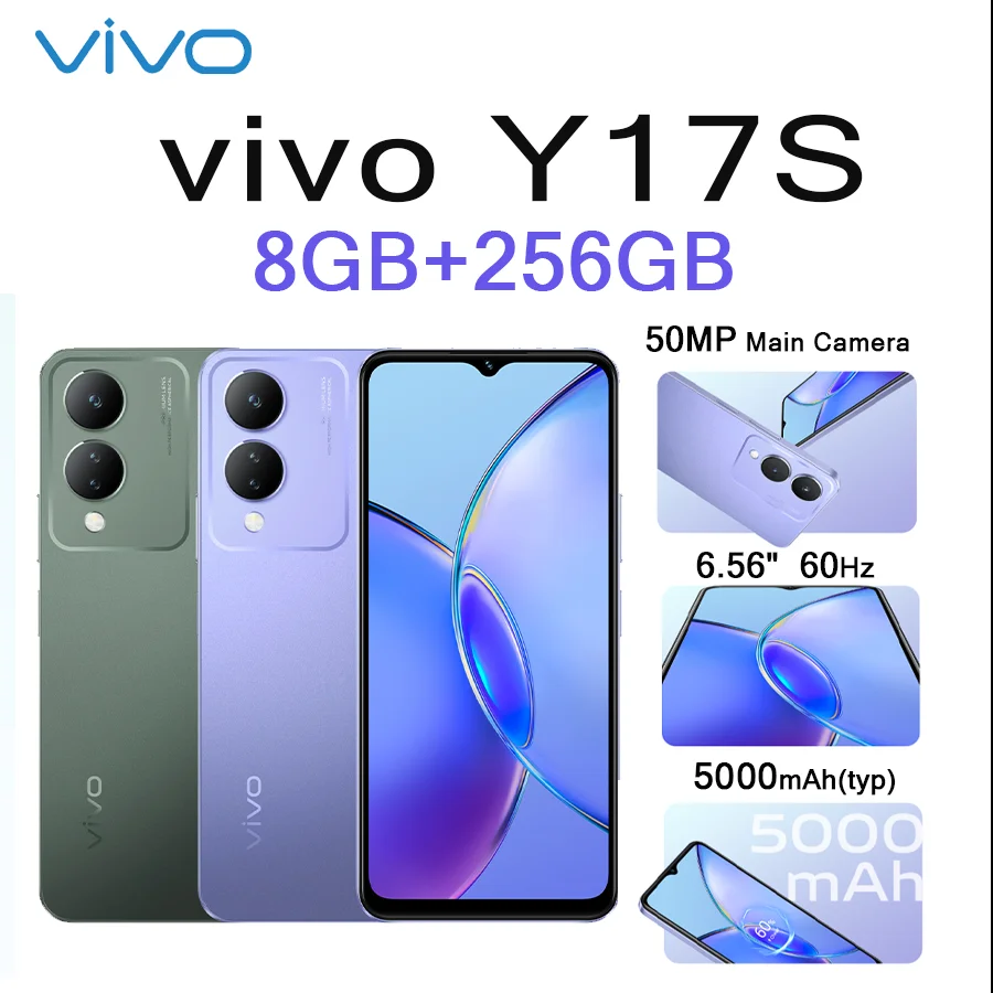VIVO Y17s 6.56" HD+ Display 50MP Dual Cam 5000mAh Long Lasting Battery 15W Fast Charging 4G LTE Dual SIM Unlocked Smartphone
VIVO Y17s 6.56" HD+ Display 50MP Dual Cam 5000mAh Long Lasting Battery 15W Fast Charging 4G LTE Dual SIM Unlocked Smartphone