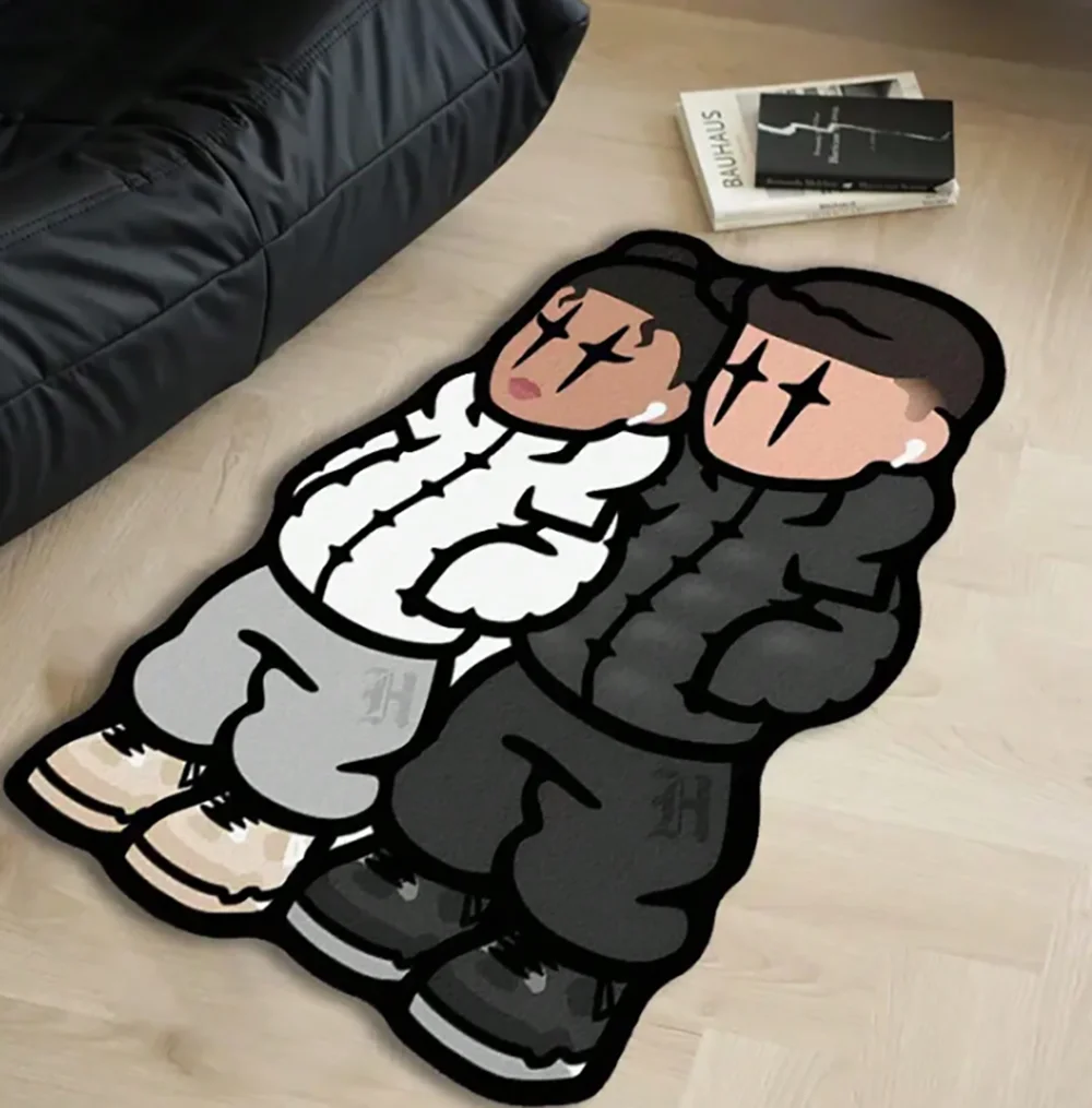 Black & White Couple Pattern Decorative Carpet Bedside Rug Bedroom Rug Study Room Rug Living Room Rug Home Decor Carpet 
Black & White Couple Pattern Decorative Carpet Bedside Rug Bedroom Rug Study Room Rug Living Room Rug Home Decor Carpet