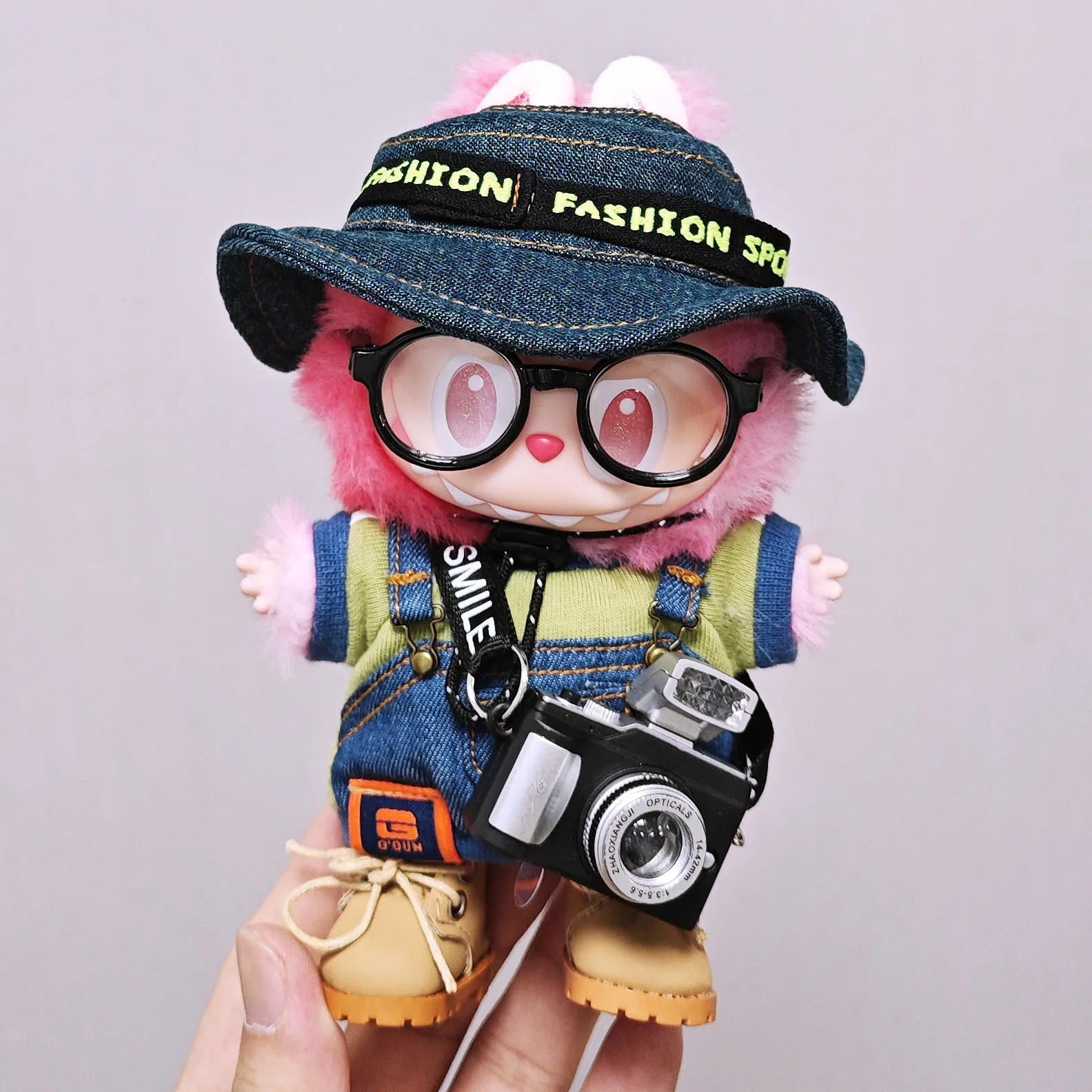 For Labubu Select Kids' Clothing 15cm - 17cm Fisherman's Hat, Overalls, T-shirt Set, Labubu Universal Clothing
For Labubu Select Kids' Clothing 15cm - 17cm Fisherman's Hat, Overalls, T-shirt Set, Labubu Universal Clothing