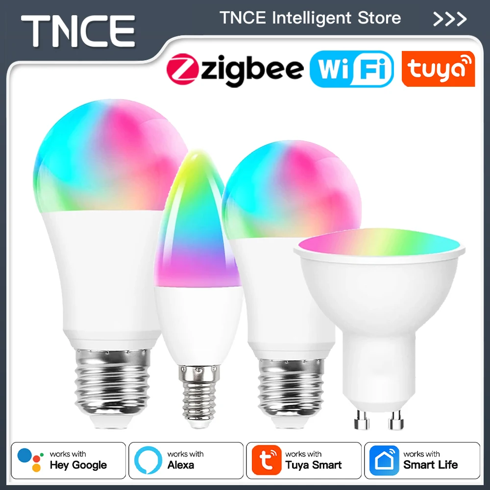 TNCE Tuya gu10 E27 E14 WIFI или Zigbee, светодиодные лампы с регулируемой яркостью, лампа 2700-6500k, Smart Life, голос с Alexa Google Home Alice
TNCE Tuya gu10 E27 E14 WIFI или Zigbee, светодиодные лампы с регулируемой яркостью, лампа 2700-6500k, Smart Life, голос с Alexa Google Home Alice