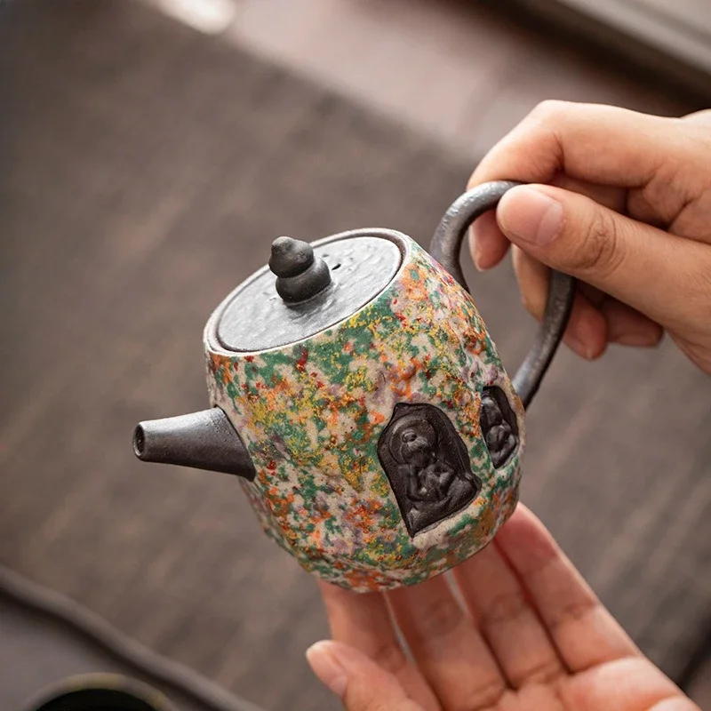 160ML Rock Painting Time Fancai Zen Heart Pot Retro Ceramic Bubble Teapot Anti-scalding Handheld Pot Chinese KungFu TeaSet Gifts
160ML Rock Painting Time Fancai Zen Heart Pot Retro Ceramic Bubble Teapot Anti-scalding Handheld Pot Chinese KungFu TeaSet Gifts