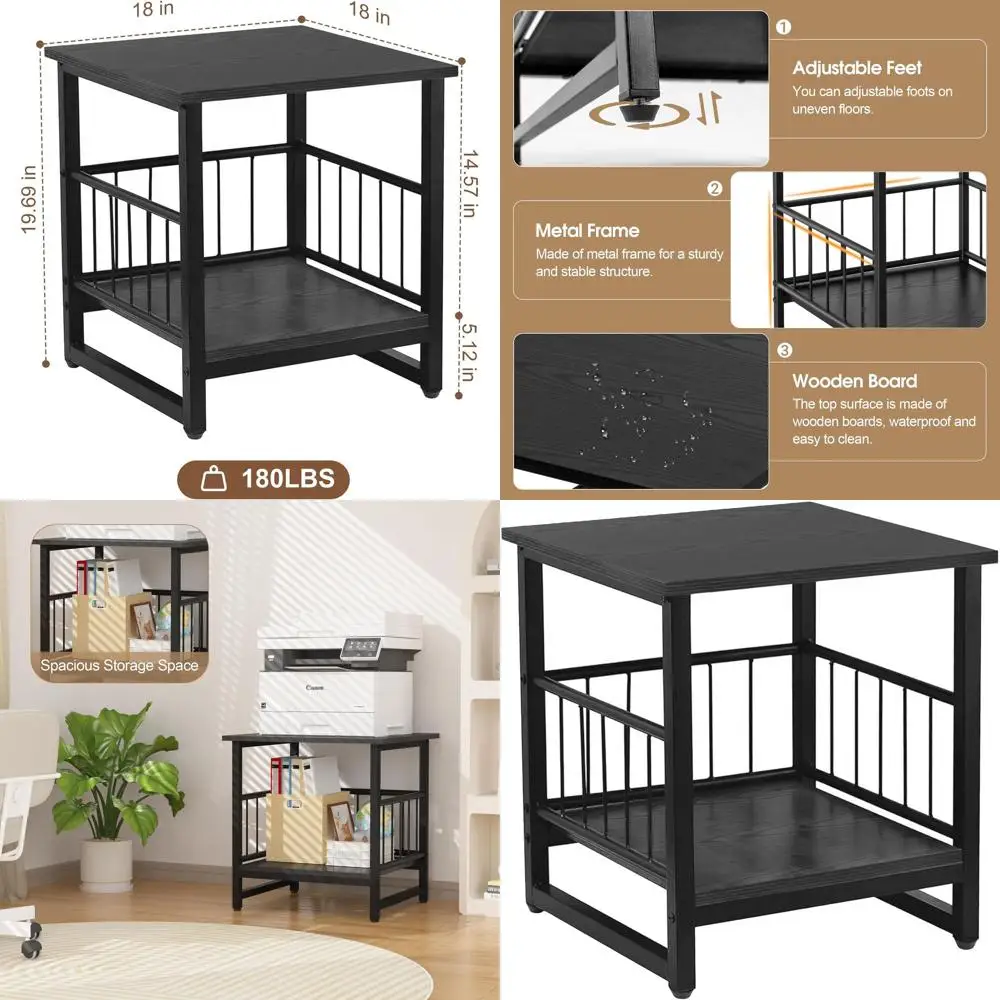 Прикроватный столик в индустриальном стиле с 2 ярусами, регулируемыми ножками и местом для хранения, для дома
Прикроватный столик в индустриальном стиле с 2 ярусами, регулируемыми ножками и местом для хранения, для дома