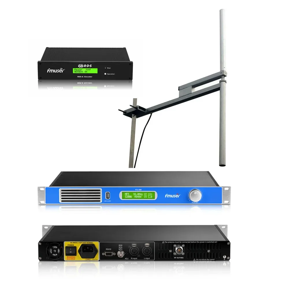 FMUSER 200Watt FU-200A 200W FM Transmitter Radio Broadcasting Station With FU-DV2 Antenna Encoder For Church Car Cinema Station
FMUSER 200Watt FU-200A 200W FM Transmitter Radio Broadcasting Station With FU-DV2 Antenna Encoder For Church Car Cinema Station