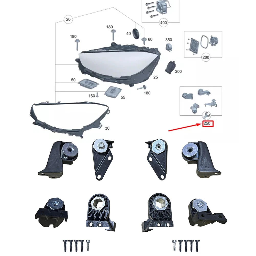 Front Pair Headlight Repair Kit Bracket Black ABS Replacement Parts 2238208304 2238208404 For Mercedes For W223 2021 2022 2023 2
Front Pair Headlight Repair Kit Bracket Black ABS Replacement Parts 2238208304 2238208404 For Mercedes For W223 2021 2022 2023 2