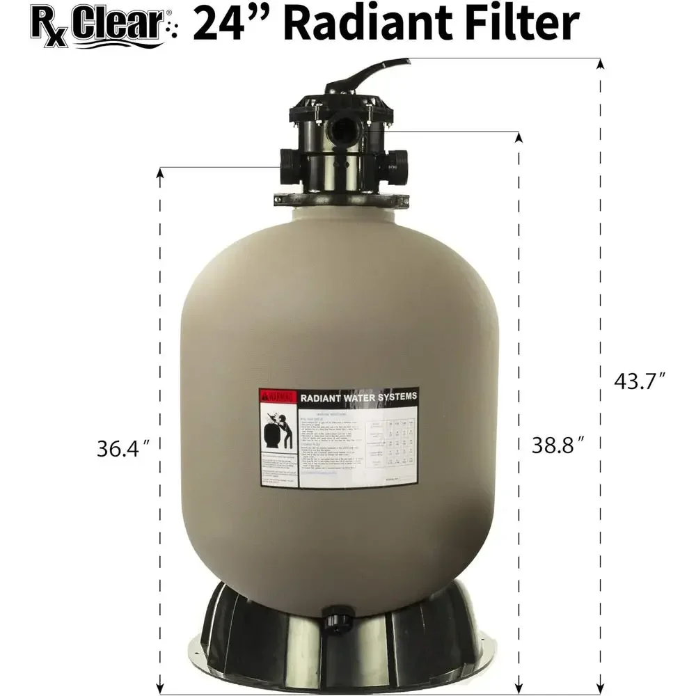 Top-Mount 24 Radiant Sand Filter System for In-Ground Pools, Up to 33,000 Gallons
Top-Mount 24 Radiant Sand Filter System for In-Ground Pools, Up to 33,000 Gallons