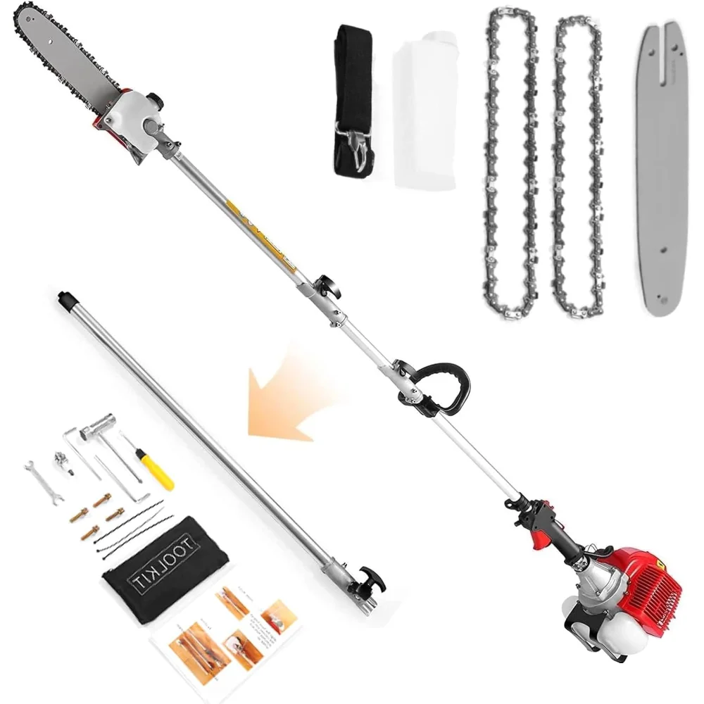 Pole Saw Gas Powered, 58CC Extendable Reach to 16FT, 2 Cycle Powerful Gas Pole Saw 11.5inch Guide Bar Gas Pole Saws for Tree
Pole Saw Gas Powered, 58CC Extendable Reach to 16FT, 2 Cycle Powerful Gas Pole Saw 11.5inch Guide Bar Gas Pole Saws for Tree