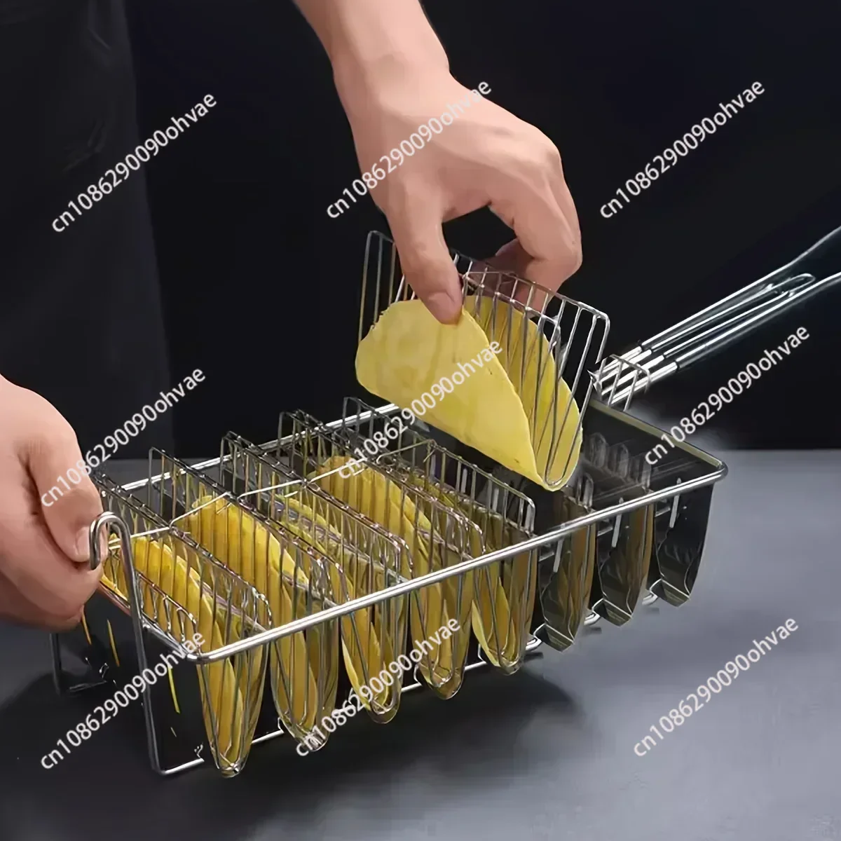8 Grids Mexican Tucker Frying Taco Basket with Non Slip Dip Plastic Handle Fried Rack Perfect for Home Party Food Serving
8 Grids Mexican Tucker Frying Taco Basket with Non Slip Dip Plastic Handle Fried Rack Perfect for Home Party Food Serving