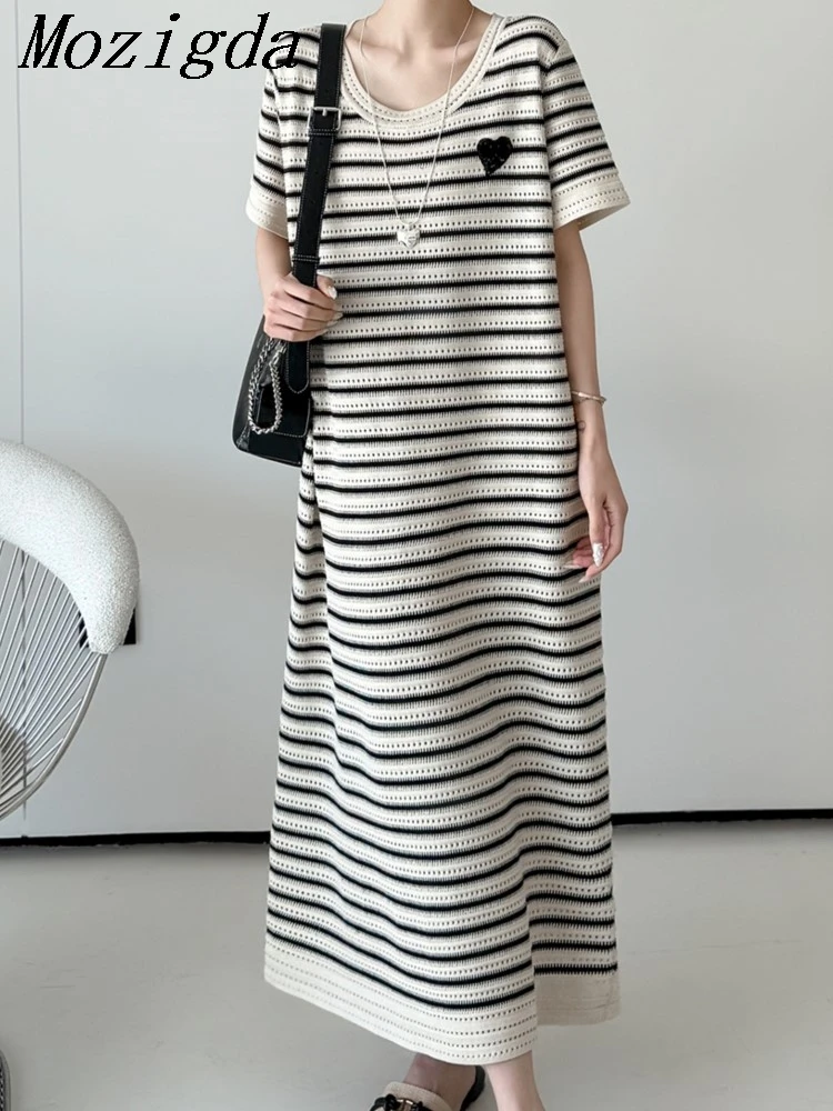 Oversize Summer Striped T Shirt Dress Women Fashion Knit Korean-style Heart-patterned Short-sleeved Mid-length Ladies Dresses
Oversize Summer Striped T Shirt Dress Women Fashion Knit Korean-style Heart-patterned Short-sleeved Mid-length Ladies Dresses