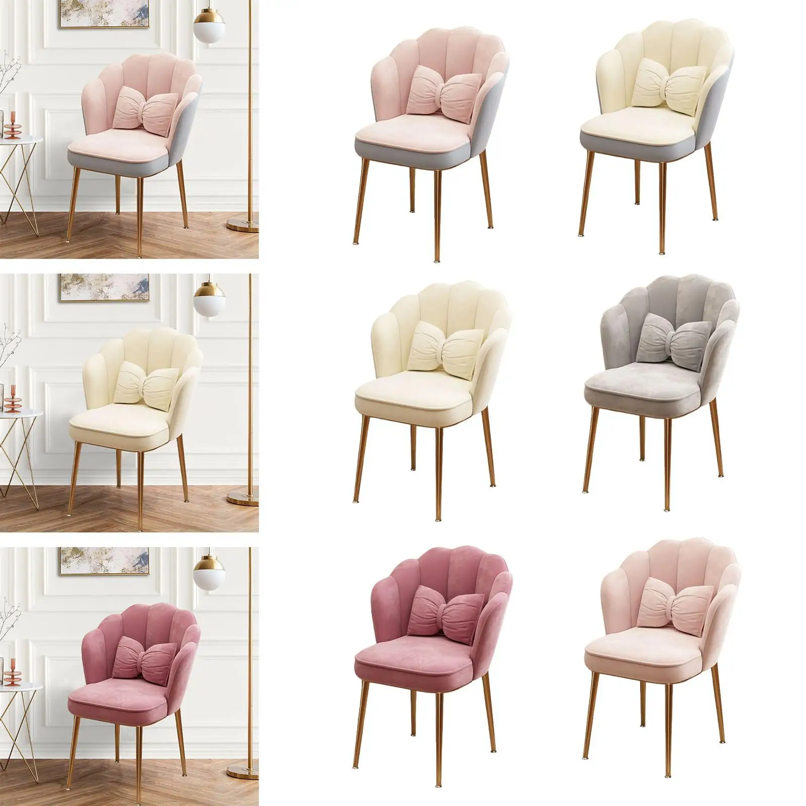 Vanity Chair Modern Dining Chair with Metal Legs for Dressing Room Lounge Nordic Comfortable Makeup Chairs Home Furniture
Vanity Chair Modern Dining Chair with Metal Legs for Dressing Room Lounge Nordic Comfortable Makeup Chairs Home Furniture