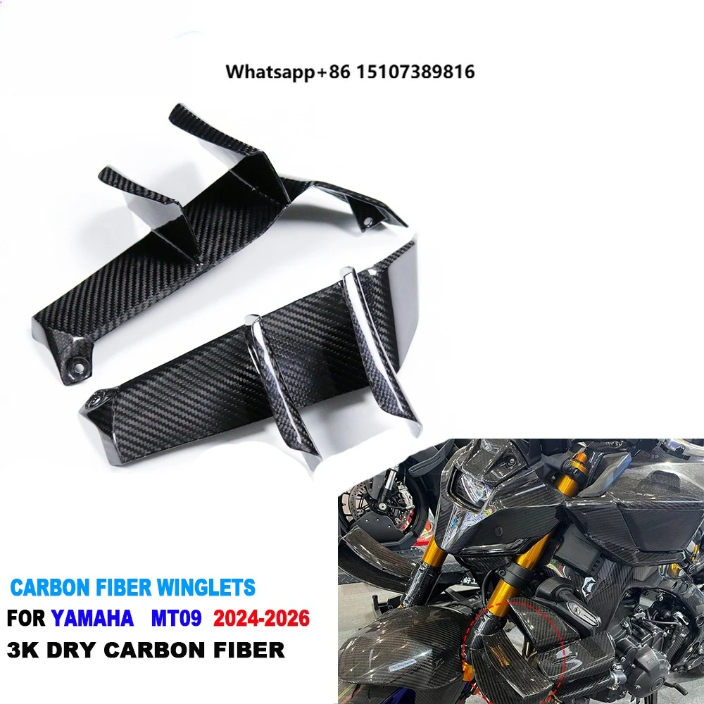 Carbon Real Full Pre-preg Dry Carbon Fiber Motorcycle Front Spoiler Winglet Aerodynamic Wing Kit for MT09 2024 2025
Carbon Real Full Pre-preg Dry Carbon Fiber Motorcycle Front Spoiler Winglet Aerodynamic Wing Kit for MT09 2024 2025