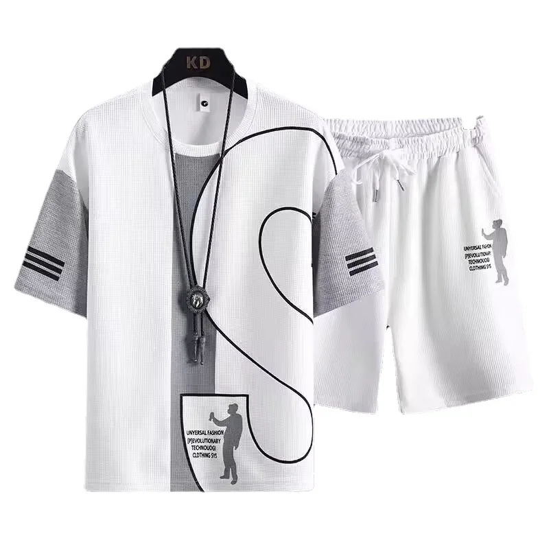 Less Clothing Waffle Short Sleeve T-shirt Men's Thin Summer High Fashion Trend Athleisure Suit Clothes for Men Tracksuit Men
Less Clothing Waffle Short Sleeve T-shirt Men's Thin Summer High Fashion Trend Athleisure Suit Clothes for Men Tracksuit Men