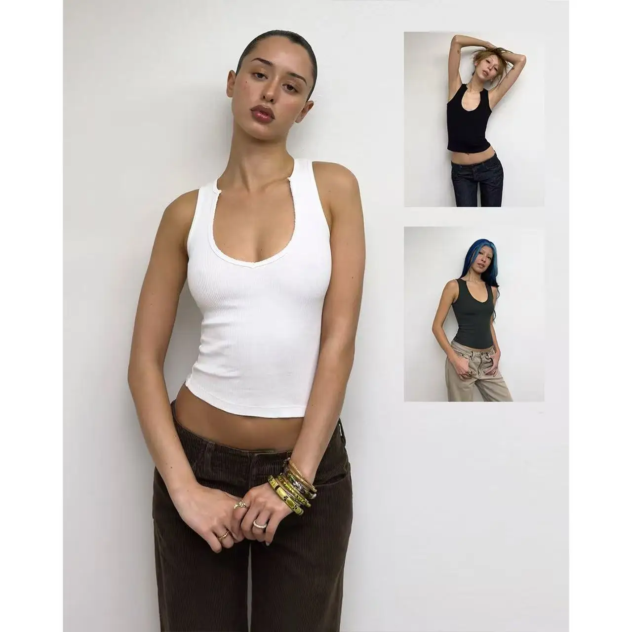 Tank Fringed Design V-Neck Pullover with a Slim Fit and Short Sleeves Top
Tank Fringed Design V-Neck Pullover with a Slim Fit and Short Sleeves Top