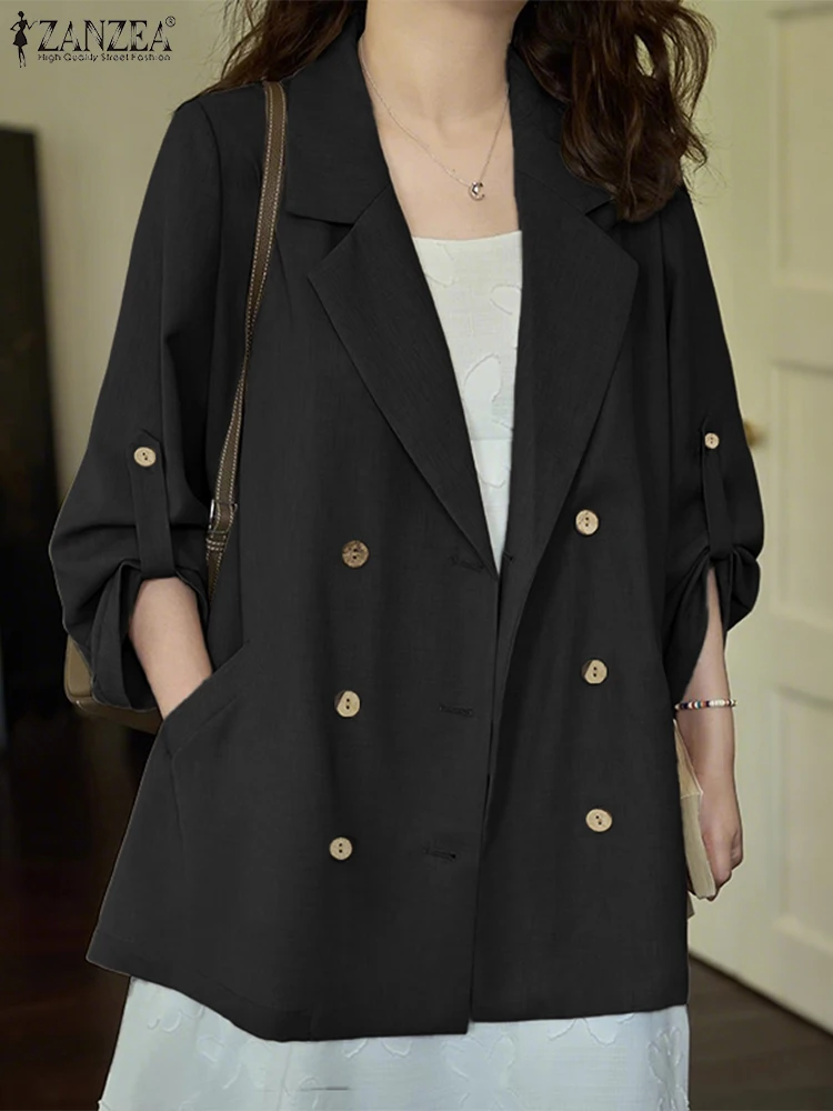 ZANZEA 2025 Осенний корейский женский пиджак с длинным рукавом и воротником, однотонный элегантный тонкий пиджак OL, модный повседневный офисный женский пиджак, топ
ZANZEA 2025 Осенний корейский женский пиджак с длинным рукавом и воротником, однотонный элегантный тонкий пиджак OL, модный повседневный офисный женский пиджак, топ