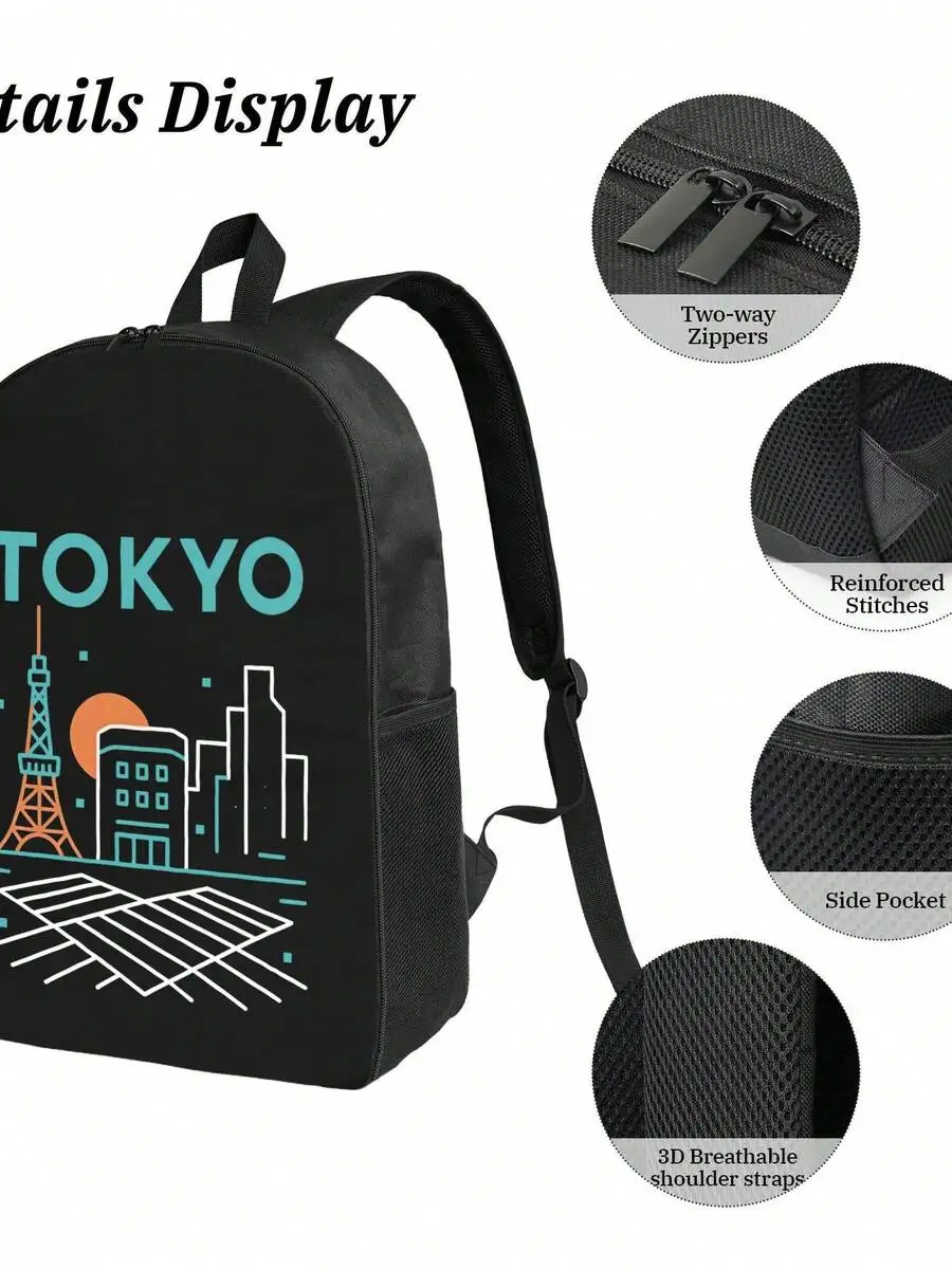 Tokyo Print Durable Black Travel Backpack For Men Women Computer Daily Use
Tokyo Print Durable Black Travel Backpack For Men Women Computer Daily Use