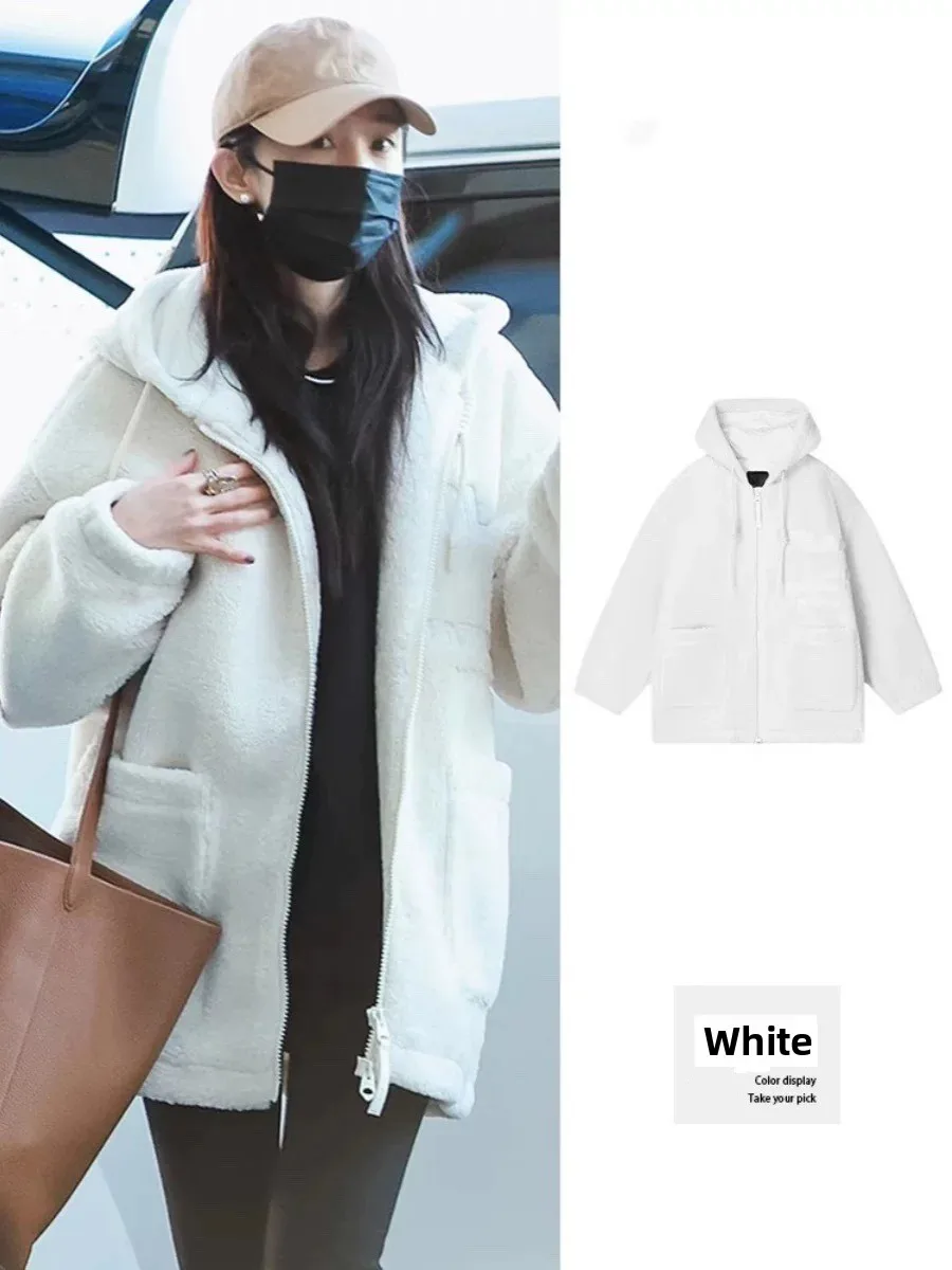Women's Lamb Fur Jacket Autumn Winter New Style Loose High-End Feeling Hooded Top Korean Version Knitted Cotton Coat
Women's Lamb Fur Jacket Autumn Winter New Style Loose High-End Feeling Hooded Top Korean Version Knitted Cotton Coat