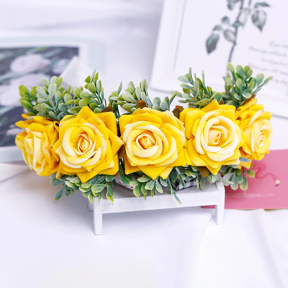Floral Headdress Lightweight Artificial Rose Hair Band Comfortable Wedding Bridal Headwear Party Cosplay Photo Prop For Brides
Floral Headdress Lightweight Artificial Rose Hair Band Comfortable Wedding Bridal Headwear Party Cosplay Photo Prop For Brides