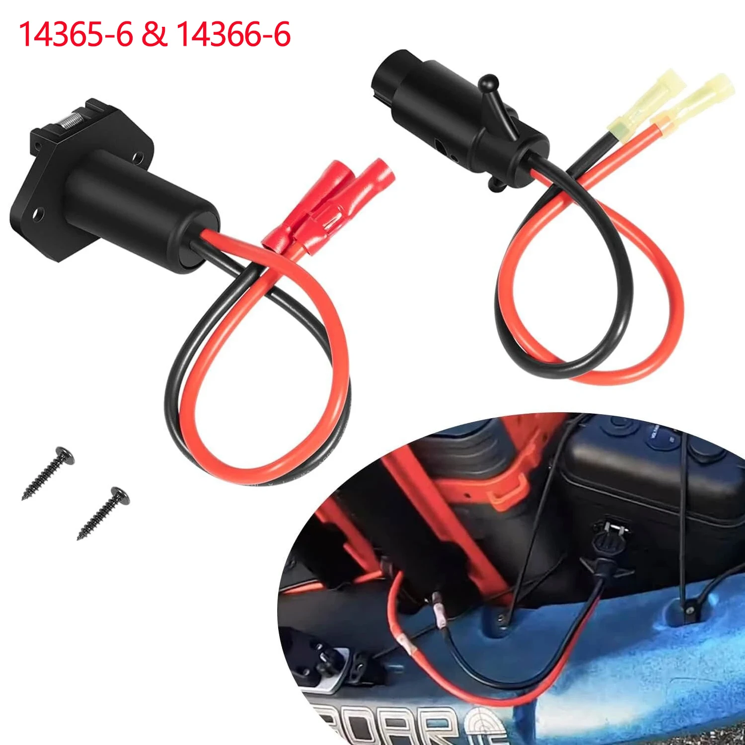 14365-6 Male & 14366-6 Female Trolling Motor Connector, Trolling Motor Plug and Receptacle Set for Marine Boat
14365-6 Male & 14366-6 Female Trolling Motor Connector, Trolling Motor Plug and Receptacle Set for Marine Boat