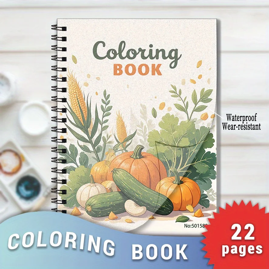 Harvest Delights Coloring Book - 8.3×11.2 Inches, 22 Pages. Perfect for Autumnal Relaxation, Creative Doodling, Holiday Gifts
Harvest Delights Coloring Book - 8.3×11.2 Inches, 22 Pages. Perfect for Autumnal Relaxation, Creative Doodling, Holiday Gifts