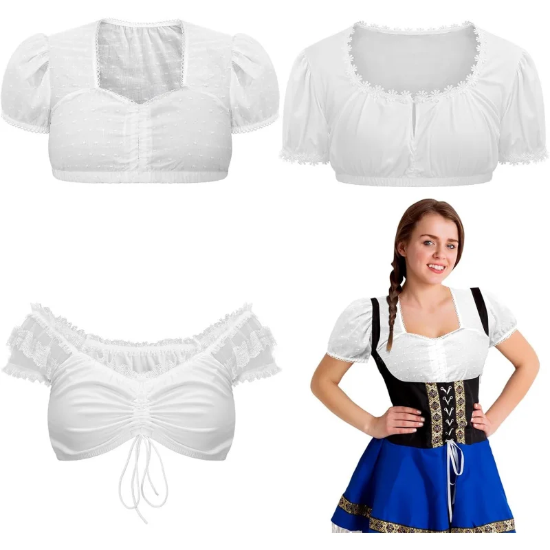 3 Pcs Oktoberfest Dirndl Blouse Women German Blouse Crop Top Oktoberfest Party Supplies Bavarian Costume
3 Pcs Oktoberfest Dirndl Blouse Women German Blouse Crop Top Oktoberfest Party Supplies Bavarian Costume