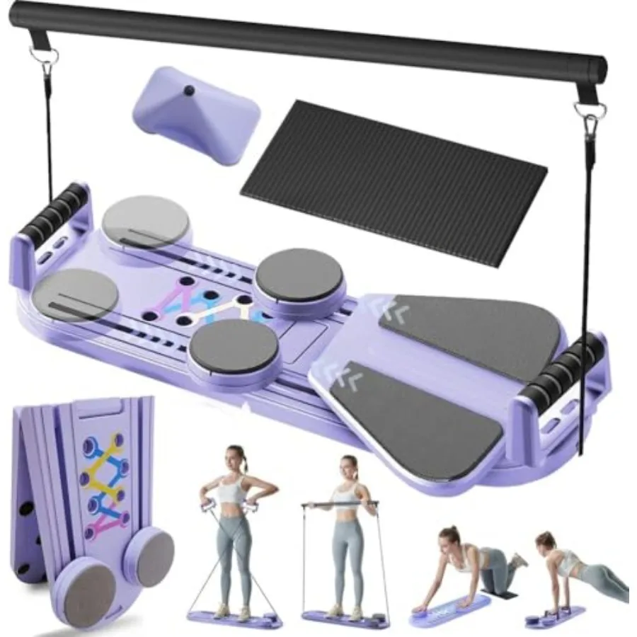 Foldable Pilates Board with Timer 7-in-1 Multi-Purpose Portable Reformer Machine for Home Workout Fitness Exercise Abs in Black
Foldable Pilates Board with Timer 7-in-1 Multi-Purpose Portable Reformer Machine for Home Workout Fitness Exercise Abs in Black