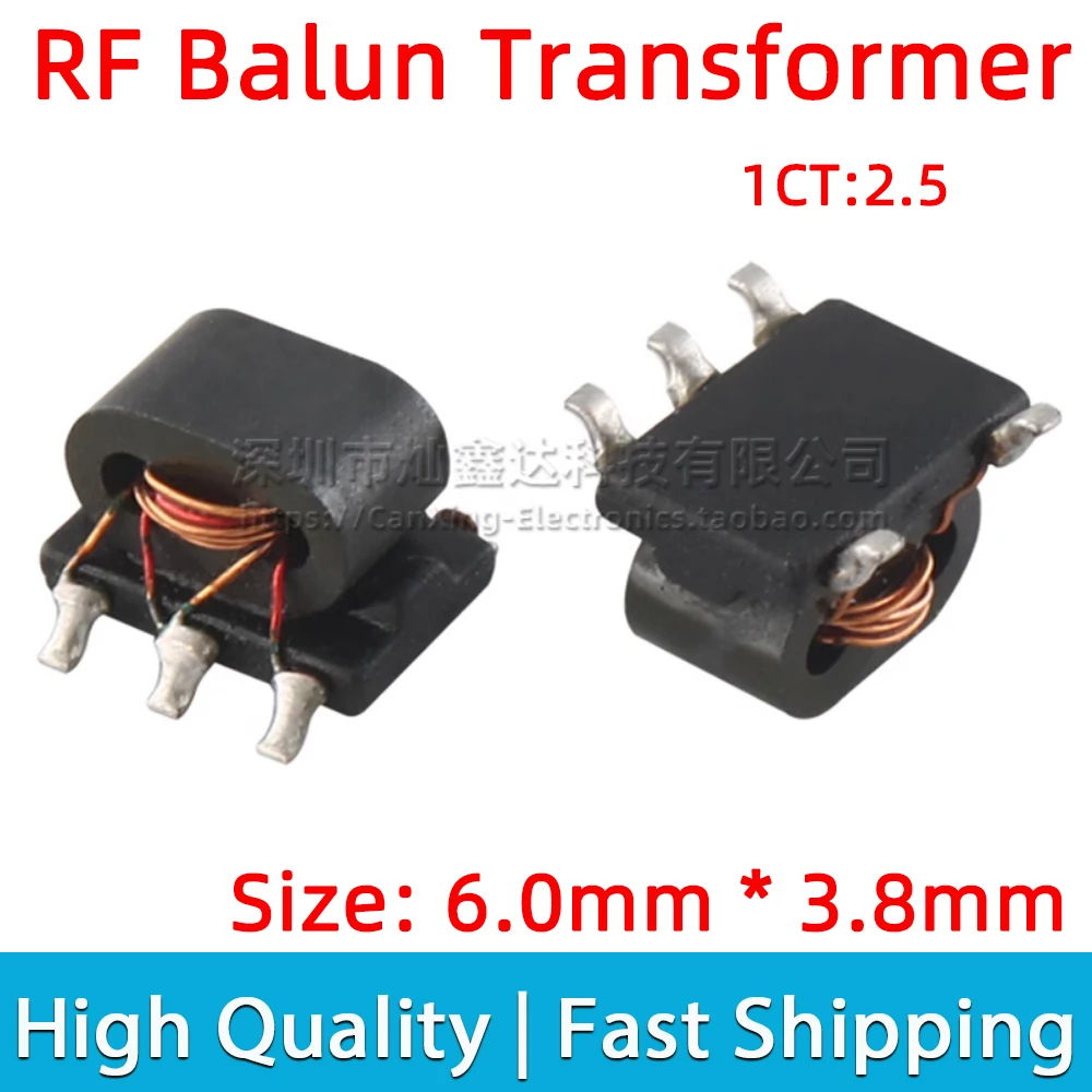 5pcs SMD RF Signal Balun Transformer 1CT:2.5 Frequency 5MHz-1500MHz Unbalanced Balanced Isolated Isolation Tapped YB001T-225TS
5pcs SMD RF Signal Balun Transformer 1CT:2.5 Frequency 5MHz-1500MHz Unbalanced Balanced Isolated Isolation Tapped YB001T-225TS