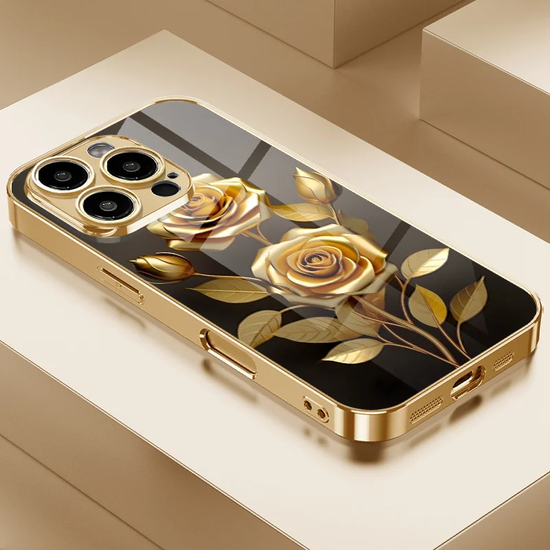 Stylish and gorgeous gold rose glass TPU mobile phone case for iPhone17/16/15/14/13/12ProMax/11/11Pro Anti-drop protection
Stylish and gorgeous gold rose glass TPU mobile phone case for iPhone17/16/15/14/13/12ProMax/11/11Pro Anti-drop protection