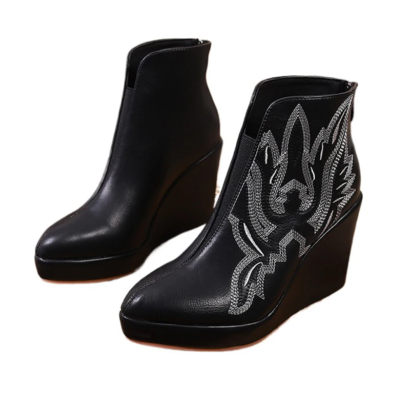 2024 Autumn Early Winter Shoes Women Ankle Boots Platform Modern Ladies Wedge Heels 10cm Flowers Pure Black Plus Size 42 D151
2024 Autumn Early Winter Shoes Women Ankle Boots Platform Modern Ladies Wedge Heels 10cm Flowers Pure Black Plus Size 42 D151