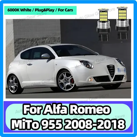 2x LED DRL/Parking Light Bulbs For 2008 2009-2018 Alfa Romeo MiTo 955 Car Front T20 7443 W21/5W Daytime Running Daylights 6000K