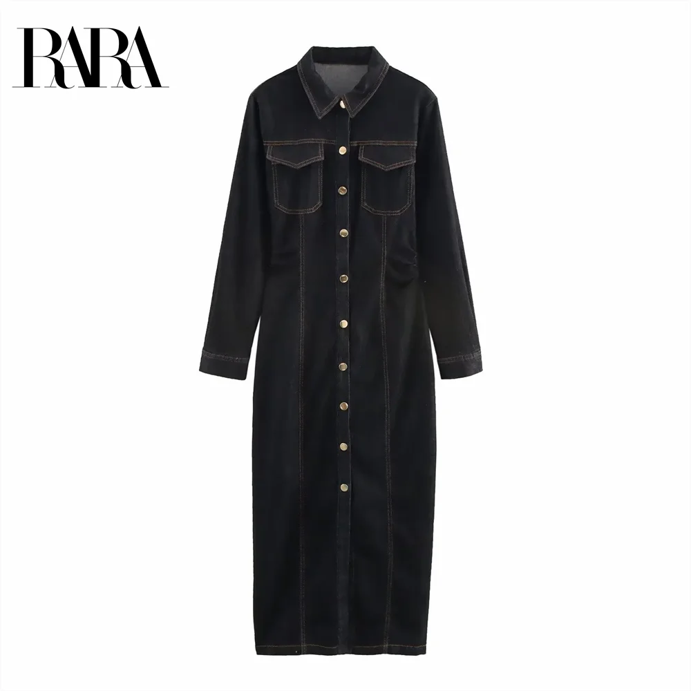 2025 RARA double pocket lapel long sleeve loose straight single breasted denim dress spring new arrival
2025 RARA double pocket lapel long sleeve loose straight single breasted denim dress spring new arrival
