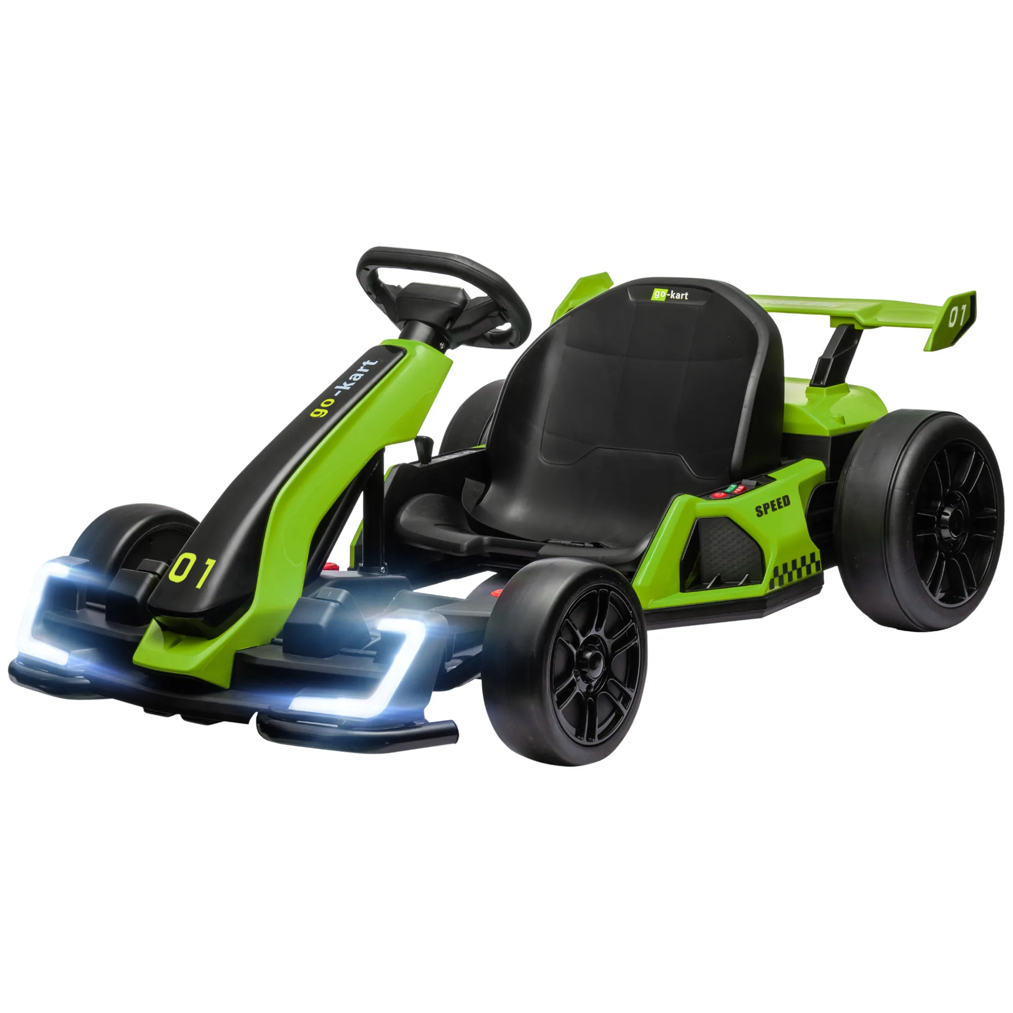 Green Black Electric Drift Go Kart for Kids 6 12 24V Battery 7.5Mph Max Adjustable Seat Horn Music 110Lbs
Green Black Electric Drift Go Kart for Kids 6 12 24V Battery 7.5Mph Max Adjustable Seat Horn Music 110Lbs