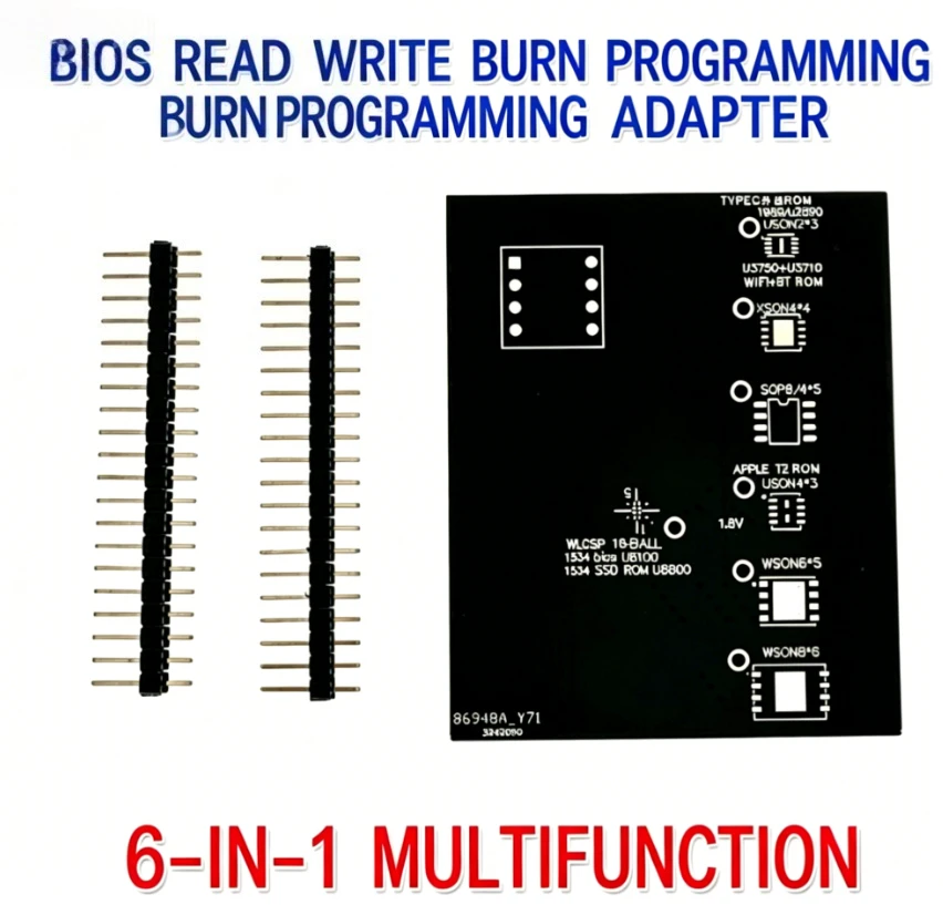 Notebook Repair Serial Number Modification T2 Chip BIOS Read and Write Adapter Board WSON8 QFN8 Test 4x4
Notebook Repair Serial Number Modification T2 Chip BIOS Read and Write Adapter Board WSON8 QFN8 Test 4x4
