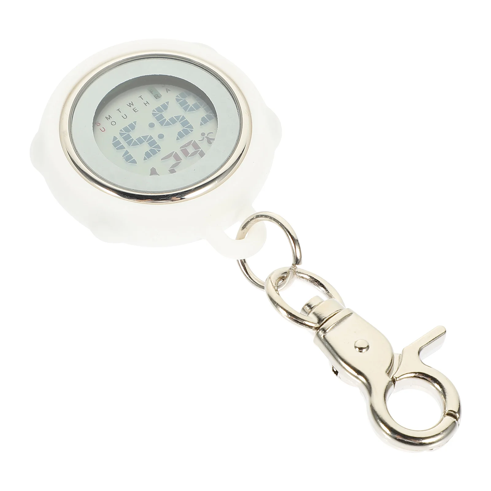 Digital Stopwatch Pocket Watch Lightweight White Glass Nurse Watch Keychain Chest Buckle Design Precision Timing Gifts
Digital Stopwatch Pocket Watch Lightweight White Glass Nurse Watch Keychain Chest Buckle Design Precision Timing Gifts