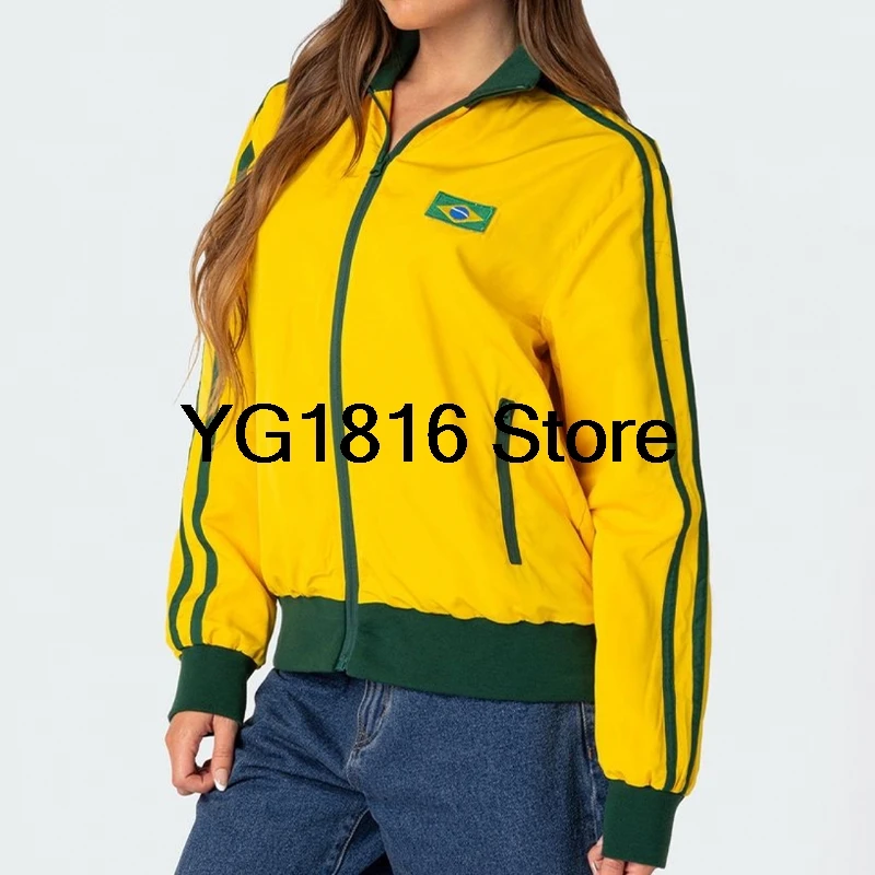 Y2k 2000s Retro Grunge Gothic Jackets Coat Aesthetic Yellow Sweatshirts Brazil Letter Embroidery Graphic Pattern Zip Up Hoodies
Y2k 2000s Retro Grunge Gothic Jackets Coat Aesthetic Yellow Sweatshirts Brazil Letter Embroidery Graphic Pattern Zip Up Hoodies