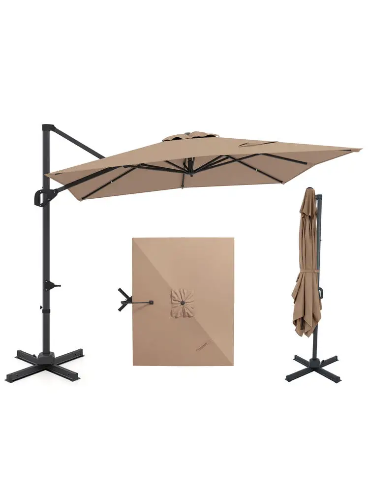 11 x 9 FT Cantilever Patio Umbrella with 360° Rotation and Easy Tilt Adjustment-Brown
11 x 9 FT Cantilever Patio Umbrella with 360° Rotation and Easy Tilt Adjustment-Brown