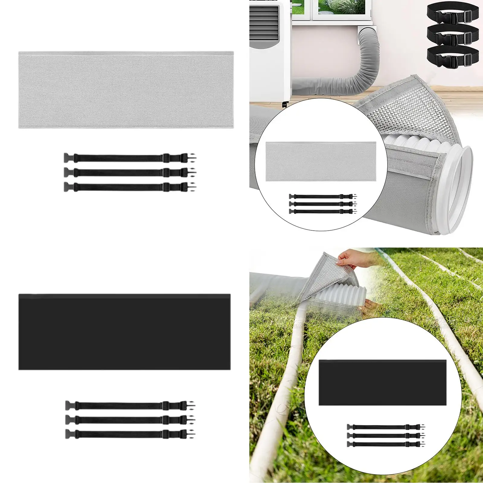 Portable Air Conditioner Hose Cover with 3 Adjustable Buckle Bands
Portable Air Conditioner Hose Cover with 3 Adjustable Buckle Bands